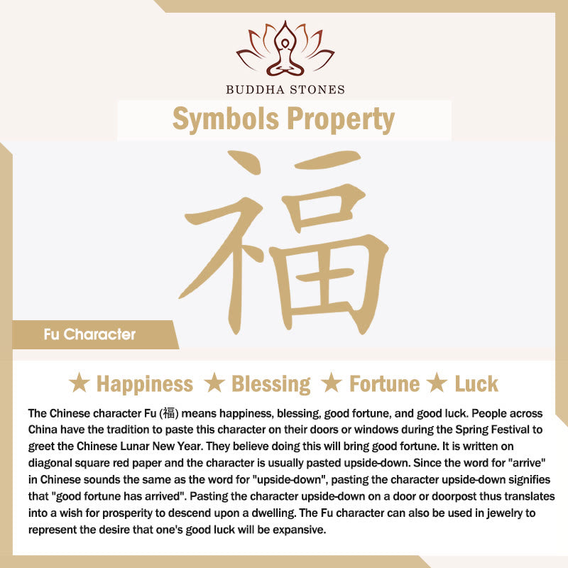 Handmade Chinese Zodiac Fu Character Fortune Luck Rope Braided Bracelet