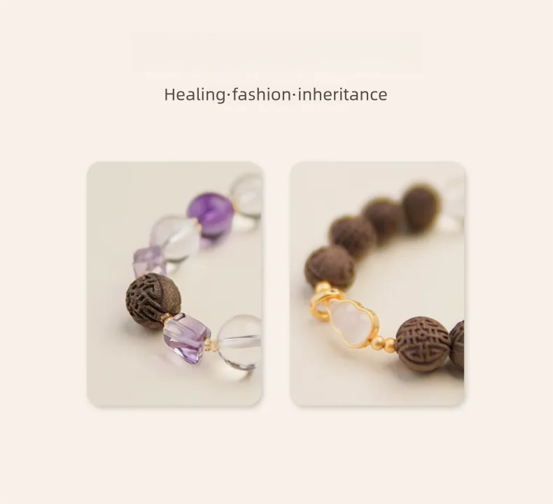 Purple spirit Handmade Medicinal Beads Herbal Strings